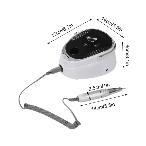 Elektrische nagelknipper voor gelnagels, 35000 RPM, elektrische nagelvijlset, oplaadbaar, LED-display, instelbare snelheid Elektrische nagelknipper voor gelnagels, 35000 RPM, elektrische nagelvijlset, oplaadbaar, LED-display, instelbare snelheid