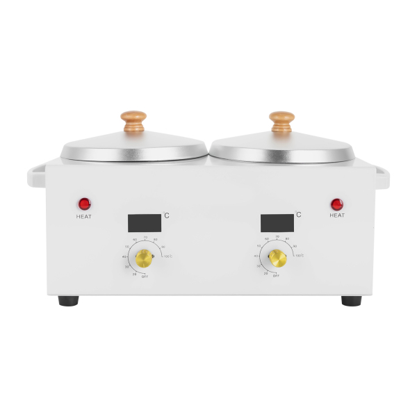 Dubbele pot waxverwarmer Elektrische waxverwarmer Waxverwarmer voor huidverzorging Geschikt voor woningen Schoonheidssalons Nagelsalons Wit EU-standaard 100W