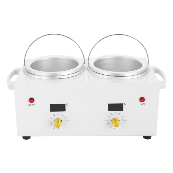 Dubbele pot waxverwarmer Elektrische waxverwarmer Waxverwarmer voor huidverzorging Geschikt voor woningen Schoonheidssalons Nagelsalons Wit EU-standaard 100W