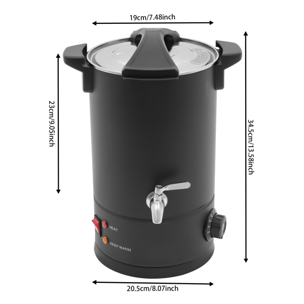 8L Wax Melter, Grote Wax Melter, Elektrische Wax Melt Kit kan worden gebruikt om te smelten zoals sojawas, paraffinewas, bijenwas - Zwart