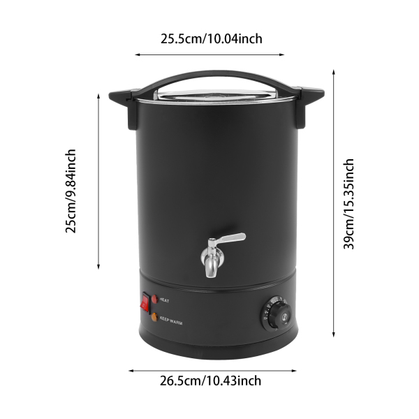 12L Wax Melter, Large Wax Melter, Electric Wax Melt Kit kan worden gebruikt om te smelten zoals sojawas, paraffinewas, bijenwas - zwart