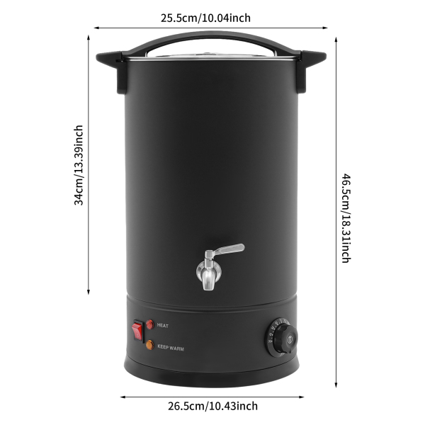 15L Elektrische Wax Smelt Oven, Wax Smeltmachine, Wax Smeltmachine voor het Maken van Kaarsen - Zwart
