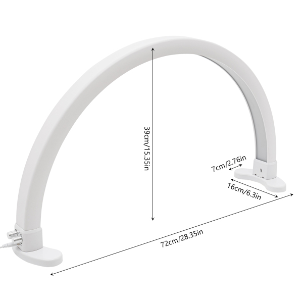 LED-halvemaanlamp, met instelbare helderheid 2700K-5600K, desktop-halvemaan-spijkerlamp, wit