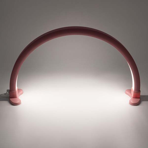 Halve maan nagel bureaulamp 45W 2700-5600K driekleurige LED voor wimperextensions schoonheidsspecialist huidschoonheid (roze)