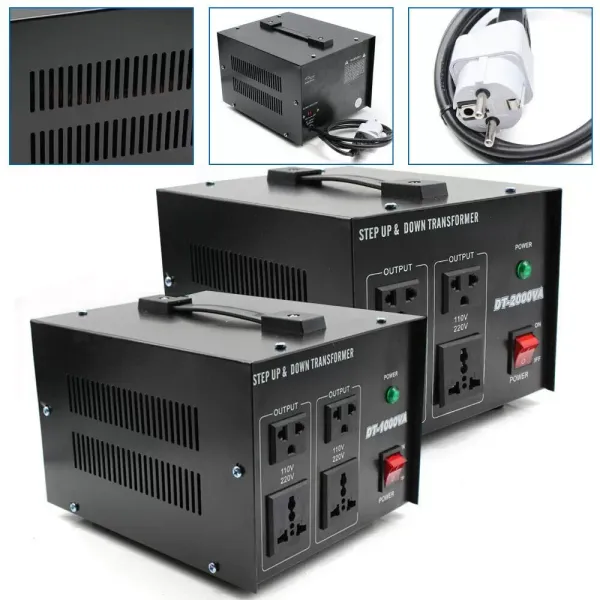 Spanningsomvormer 110V-220V/220V-110V USA Transformator naar Europese stekker Automatische step-up en step-down (1000W) Spanningsomvormer 110V-220V/220V-110V USA Transformator naar Europese stekker Automatische step-up en step-down (1000W)