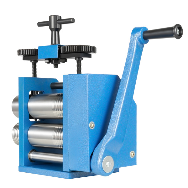 3 inch blauwe handmatige gouden en zilveren sieradenpersmachine (kan op halfronde vierkante lijnen drukken)