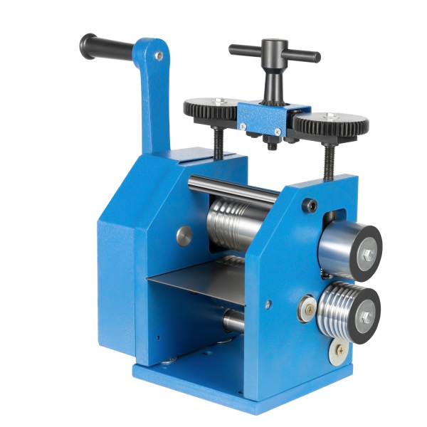 3 inch blauwe handmatige gouden en zilveren sieradenpersmachine (kan op halfronde vierkante lijnen drukken)