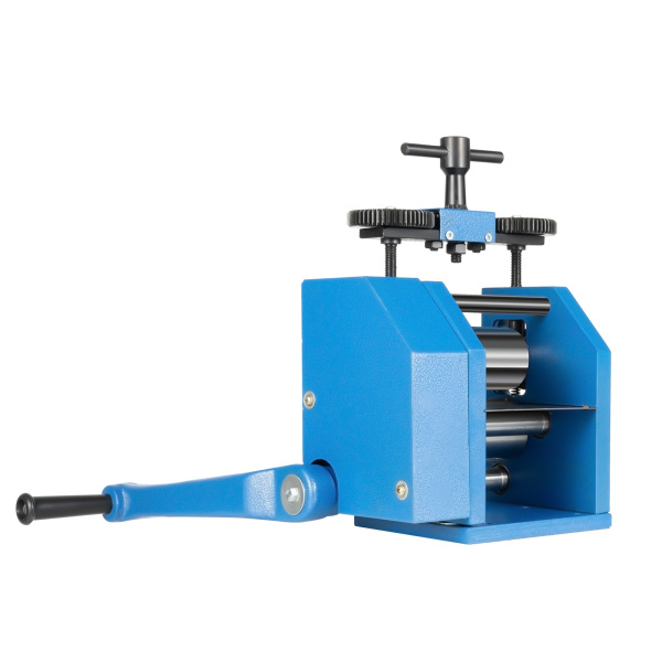 3 inch blauwe handmatige gouden en zilveren sieradenpersmachine (kan op halfronde vierkante lijnen drukken)