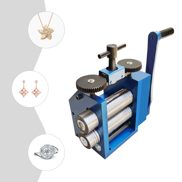 3 inch blauwe handmatige gouden en zilveren sieradenpersmachine (kan op halfronde vierkante lijnen drukken)