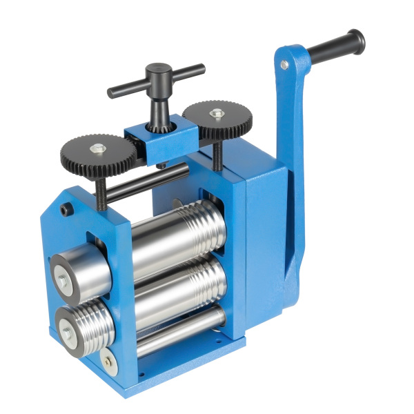3 inch blauwe handmatige gouden en zilveren sieradenpersmachine (kan op halfronde vierkante lijnen drukken)