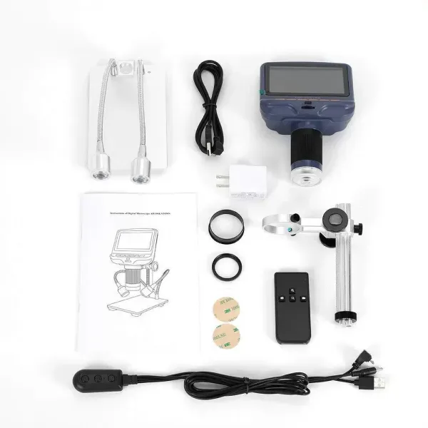 Digitale LCD-microscoop - AD106 HDMI - Digitale microscoop met 8 ingebouwde LED's + 2 LED-lampjes - USB 300