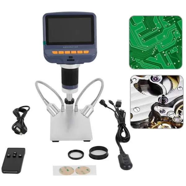 Digitale LCD-microscoop - AD106 HDMI - Digitale microscoop met 8 ingebouwde LED's + 2 LED-lampjes - USB 300