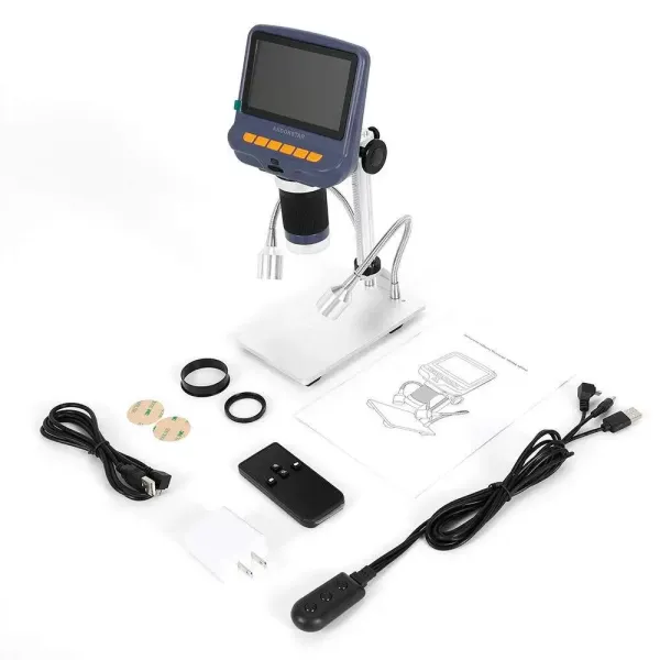 Digitale LCD-microscoop - AD106 HDMI - Digitale microscoop met 8 ingebouwde LED's + 2 LED-lampjes - USB 300