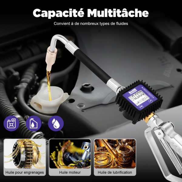 CNCEST elektronisch oliepistool voor dieselbrandstof, kwantitatief digitaal spuitpistool, het elektronische oliemeetpistool met flexibele slang en handtip