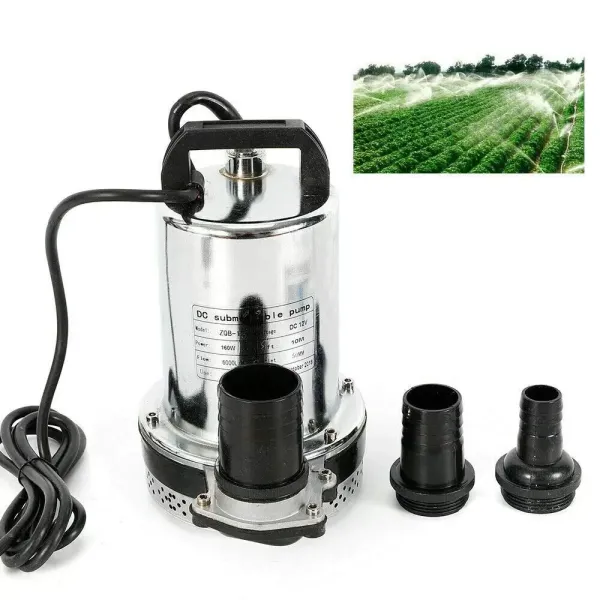 Hogedruklevering roestvrijstalen dompelpomp 160W 12V 6000L / H voor tuin, tuinfontein