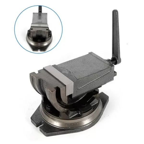 5" kantelbare boorschroef met roterende basis (125 mm bekbreedte, 95 mm bekopening, 0° - 90° kantelbaar, 360° roterend)
