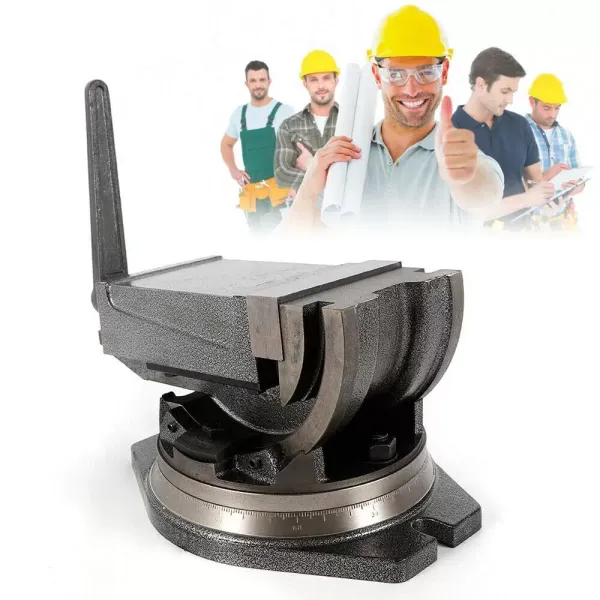 5" kantelbare boorschroef met roterende basis (125 mm bekbreedte, 95 mm bekopening, 0° - 90° kantelbaar, 360° roterend)
