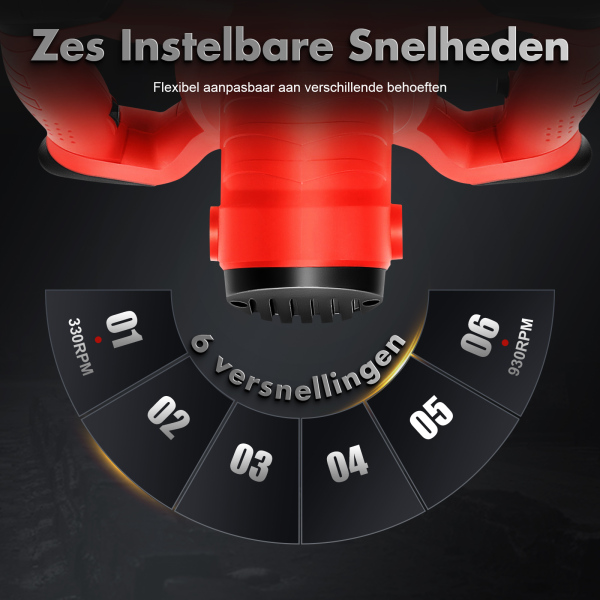 Handmatige elektrische cementmixer 1500W 6 snelheden Cementmixer Elektrische mortelmixer Hoge snelheid