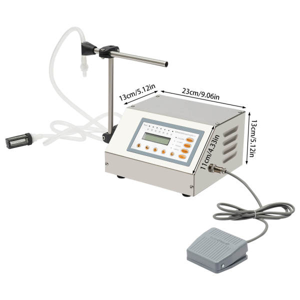 LCD automatische vloeistofvulmachine - 2-3500 ml - digitale bediening - 9 snelheden - roestvrij staal