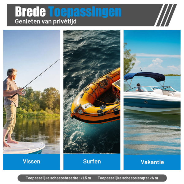 Hoogwaardige bootmotor - voor opblaasbare vissersboot 12V-80LBS elektrische buitenboordmotor - 1,2 pk