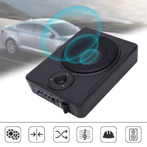 Actieve subwoofer, platte actieve subwoofer van 7 cm onder de stoel, actieve auto-subwoofer