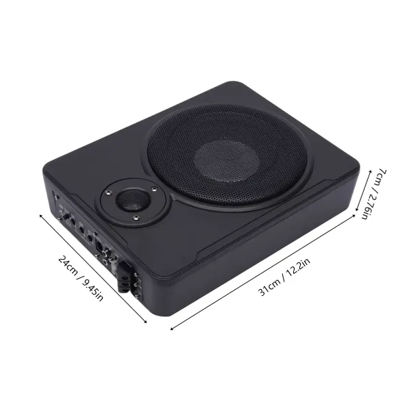 Actieve subwoofer, platte actieve subwoofer van 7 cm onder de stoel, actieve auto-subwoofer