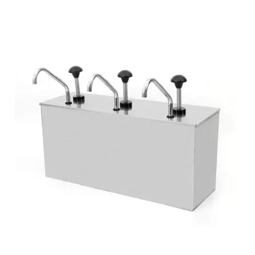 Sausdispenser - 4L × 3 - Roestvrij staal - Voor sojasaus, azijn, ketchup, saus
