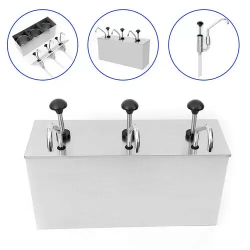 Sausdispenser - 4L × 3 - Roestvrij staal - Voor sojasaus, azijn, ketchup, saus Sausdispenser - 4L × 3 - Roestvrij staal - Voor sojasaus, azijn, ketchup, saus
