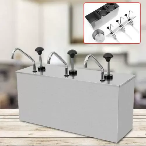 Sausdispenser - 4L × 3 - Roestvrij staal - Voor sojasaus, azijn, ketchup, saus Sausdispenser - 4L × 3 - Roestvrij staal - Voor sojasaus, azijn, ketchup, saus