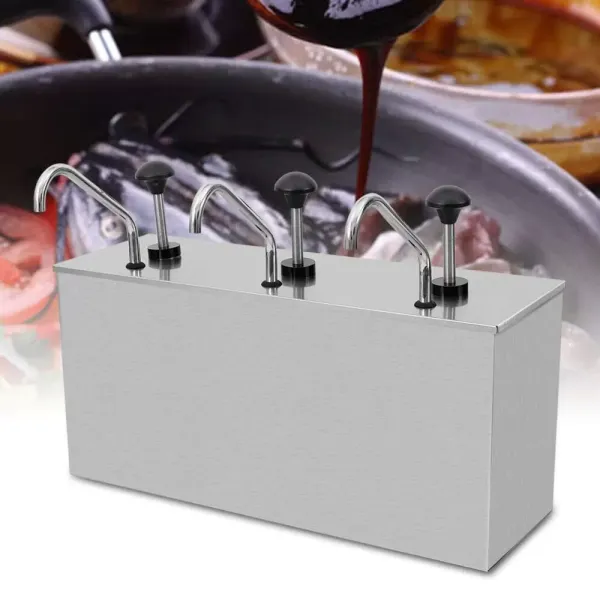 Sausdispenser - 4L × 3 - Roestvrij staal - Voor sojasaus, azijn, ketchup, saus