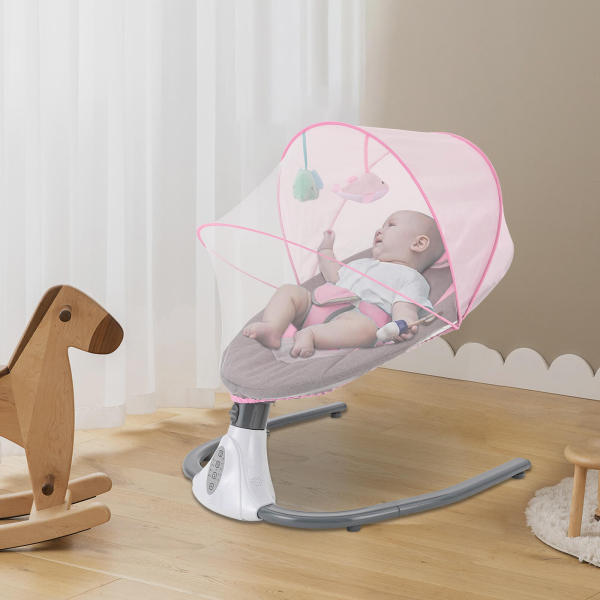 Baby Plus - Wipstoeltje Koax Baby - Schommelwieg - Bluetooth - Comfortabel - Met muziek en speelgoed - Voor baby's van 0 tot 12 maanden - Roze Baby Plus - Wipstoeltje Koax Baby - Schommelwieg - Bluetooth - Comfortabel - Met muziek en speelgoed - Voor baby's van 0 tot 12 maanden - Roze
