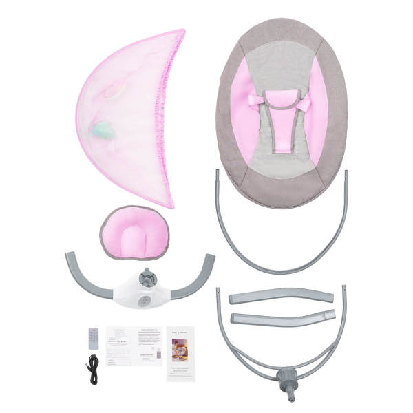 Baby Plus - Wipstoeltje Koax Baby - Schommelwieg - Bluetooth - Comfortabel - Met muziek en speelgoed - Voor baby's van 0 tot 12 maanden - Roze Baby Plus - Wipstoeltje Koax Baby - Schommelwieg - Bluetooth - Comfortabel - Met muziek en speelgoed - Voor baby's van 0 tot 12 maanden - Roze