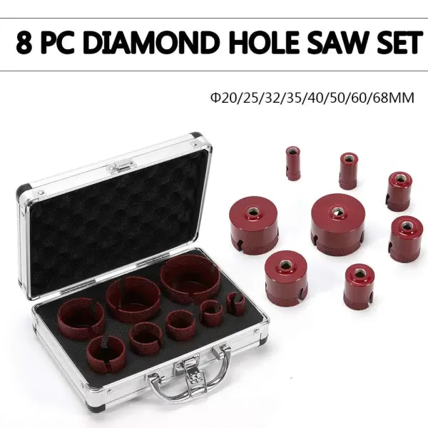 8 stuks M14 diamantboorset 20/25/32/35/40/50/60/68mm diamantboren