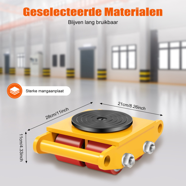 6T transportchassis | Hulp bij het transporteren van zware lasten | Zware gepantserde zwenkwielen | Transportwielenset 6T transportchassis | Hulp bij het transporteren van zware lasten | Zware gepantserde zwenkwielen | Transportwielenset