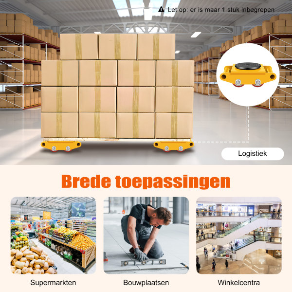 6T transportchassis | Hulp bij het transporteren van zware lasten | Zware gepantserde zwenkwielen | Transportwielenset 6T transportchassis | Hulp bij het transporteren van zware lasten | Zware gepantserde zwenkwielen | Transportwielenset