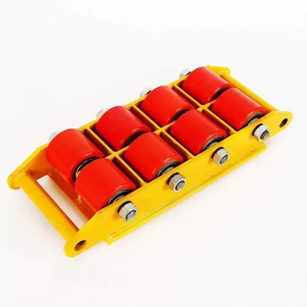12T Mover Machinery-rollenwagen met 360° draaibare bovenplaat Gepantserd transportchassis 8 rollen