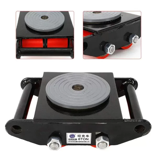 Pro Lift gepantserde wielen - 6 ton - met 360° draaibare luifel - zwart