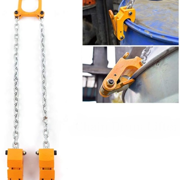 Drum Lifter, 2000 lbs, kettingopwinder, draagbaar, drumhendel, voor plastic en metalen drums (geel) Drum Lifter, 2000 lbs, kettingopwinder, draagbaar, drumhendel, voor plastic en metalen drums (geel)