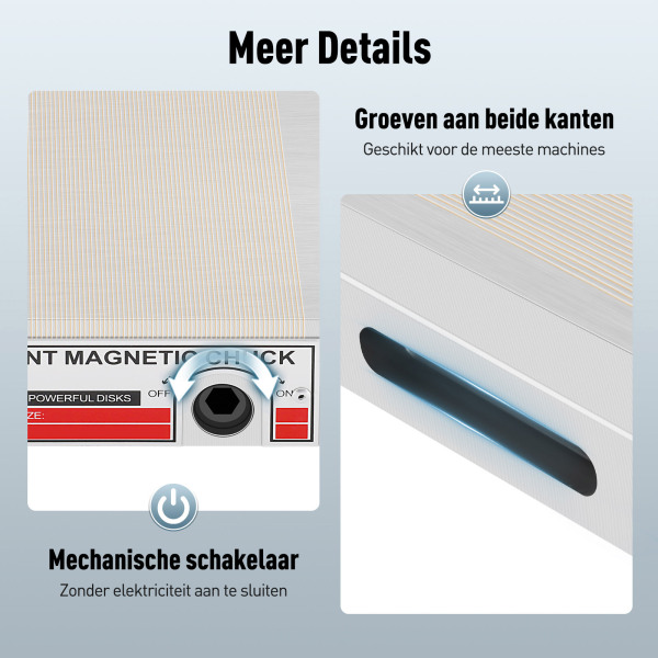 Magnetische klemplaat 150 x 150 mm - Permanente magnetische klemplaat - voor schuurmachines, tafelboormachines Magnetische klemplaat 150 x 150 mm - Permanente magnetische klemplaat - voor schuurmachines, tafelboormachines