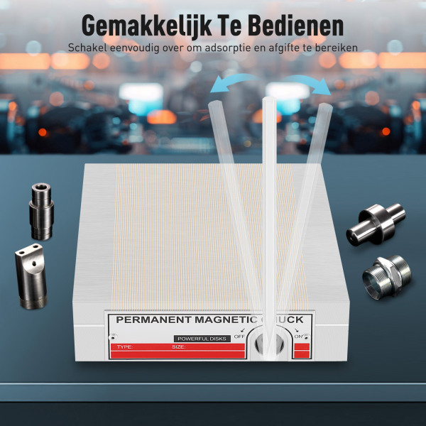 Magnetische klemplaat 150 x 150 mm - Permanente magnetische klemplaat - voor schuurmachines, tafelboormachines Magnetische klemplaat 150 x 150 mm - Permanente magnetische klemplaat - voor schuurmachines, tafelboormachines