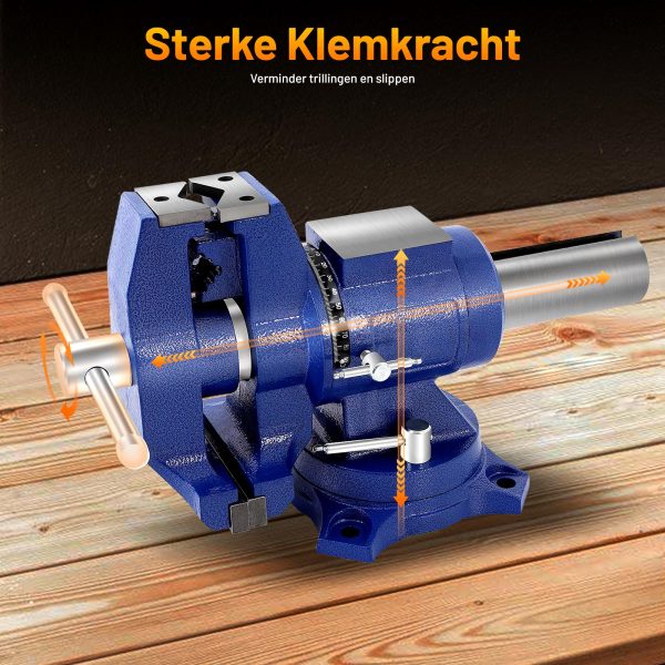 5 inch bankschroef, 360° draaibaar Werkbank met aambeeld Klembekken 125 mm tafelbankschroef