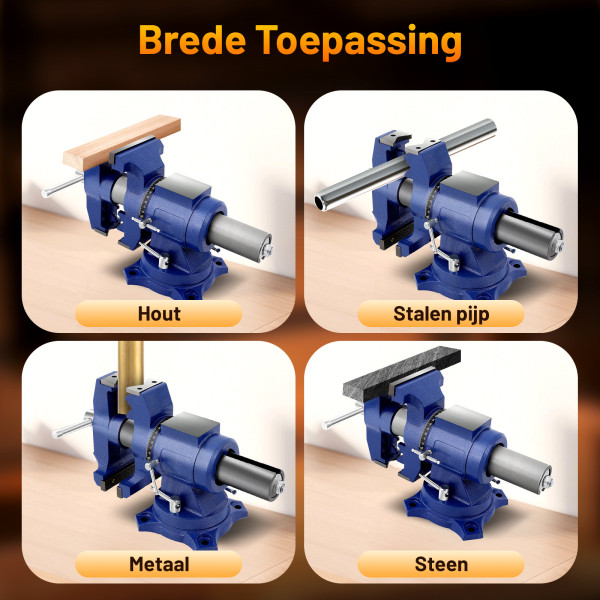 5 inch bankschroef, 360° draaibaar Werkbank met aambeeld Klembekken 125 mm tafelbankschroef 5 inch bankschroef, 360° draaibaar Werkbank met aambeeld Klembekken 125 mm tafelbankschroef