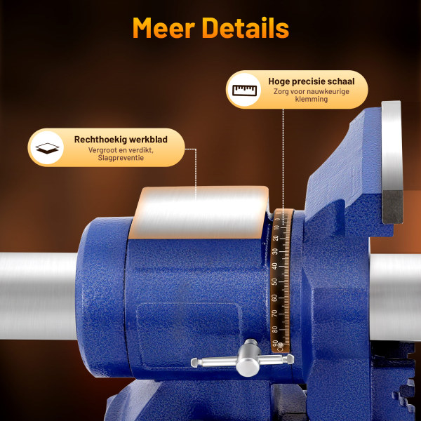 5 inch bankschroef, 360° draaibaar Werkbank met aambeeld Klembekken 125 mm tafelbankschroef