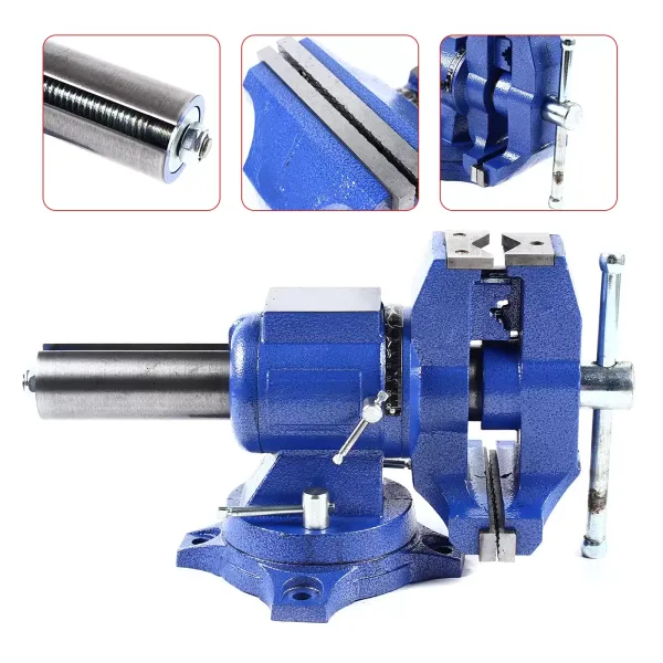 Grote roterende bankschroef - 100 mm - voor freesmachine, 2 assen 360° rotatie - stalen kaken Grote roterende bankschroef - 100 mm - voor freesmachine, 2 assen 360° rotatie - stalen kaken