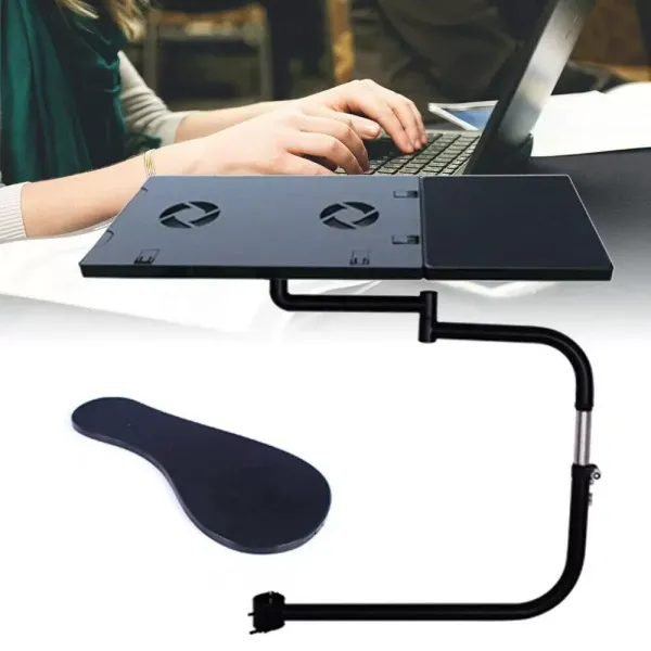 Volledig mobiele laptopstandaard met stoelklem en polssteun