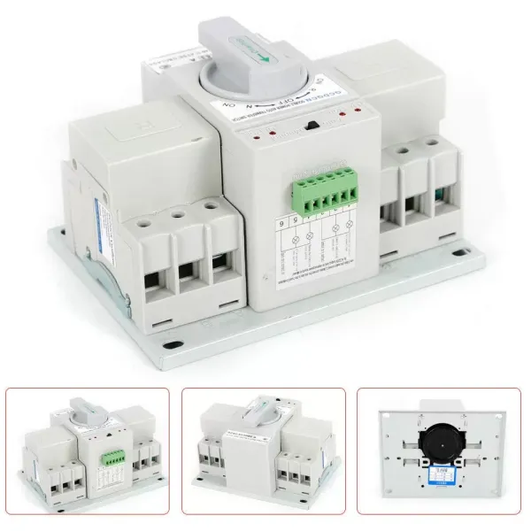 AC220V automatische schakelaars, dubbele voeding 63A 3P automatische schakelaaroverdrachtschakelaar voor generatoren
