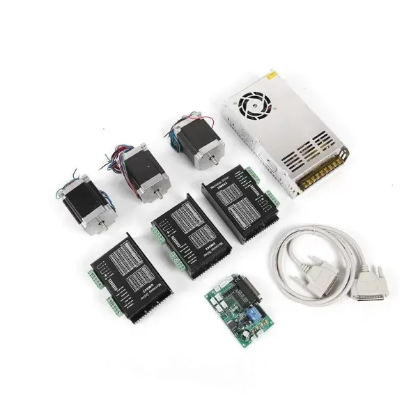 3-assige Nema 23 stappenmotor - DM542A stappenmotor - 4,2 A - stappenmotor + voeding - freesmachine graveerset.