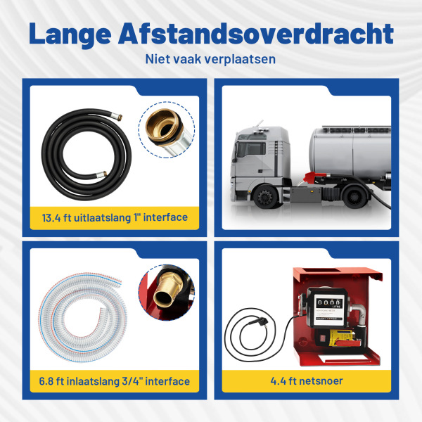 Zelfaanzuigende dieselpomp 230 V 45 l/min Stookoliepomp Brandstofpomp Oliepomp Tankstationmeter