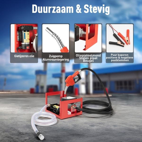 Elektrische dieselpomp, 45 l / min, 12V stookoliepomp, zelfaanzuigend gereedschap voor diesel, brandstofpomp met meter Elektrische dieselpomp, 45 l / min, 12V stookoliepomp, zelfaanzuigend gereedschap voor diesel, brandstofpomp met meter