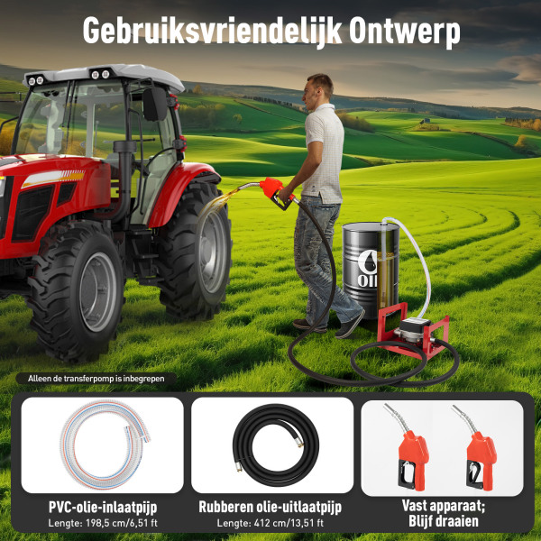 Elektrische dieselpomp, 45 l / min, 12V stookoliepomp, zelfaanzuigend gereedschap voor diesel, brandstofpomp met meter